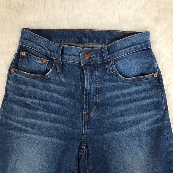 New MADEWELL The Mid Rise Perfect Vintage Straight Jean Jeans Dark Wash Size 23 - Picture 6 of 15